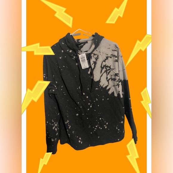 Black bleach pullover hoodie - Picture 1 of 5